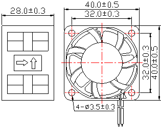 DC4028散热风扇,微型静音风扇,直流散热风扇